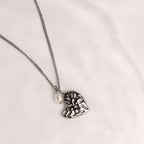 Bruce & Co Valentine – Textured Heart and Pearl Necklace