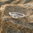 Bruce & Co Starlight – Starburst White Stone Signet Ring