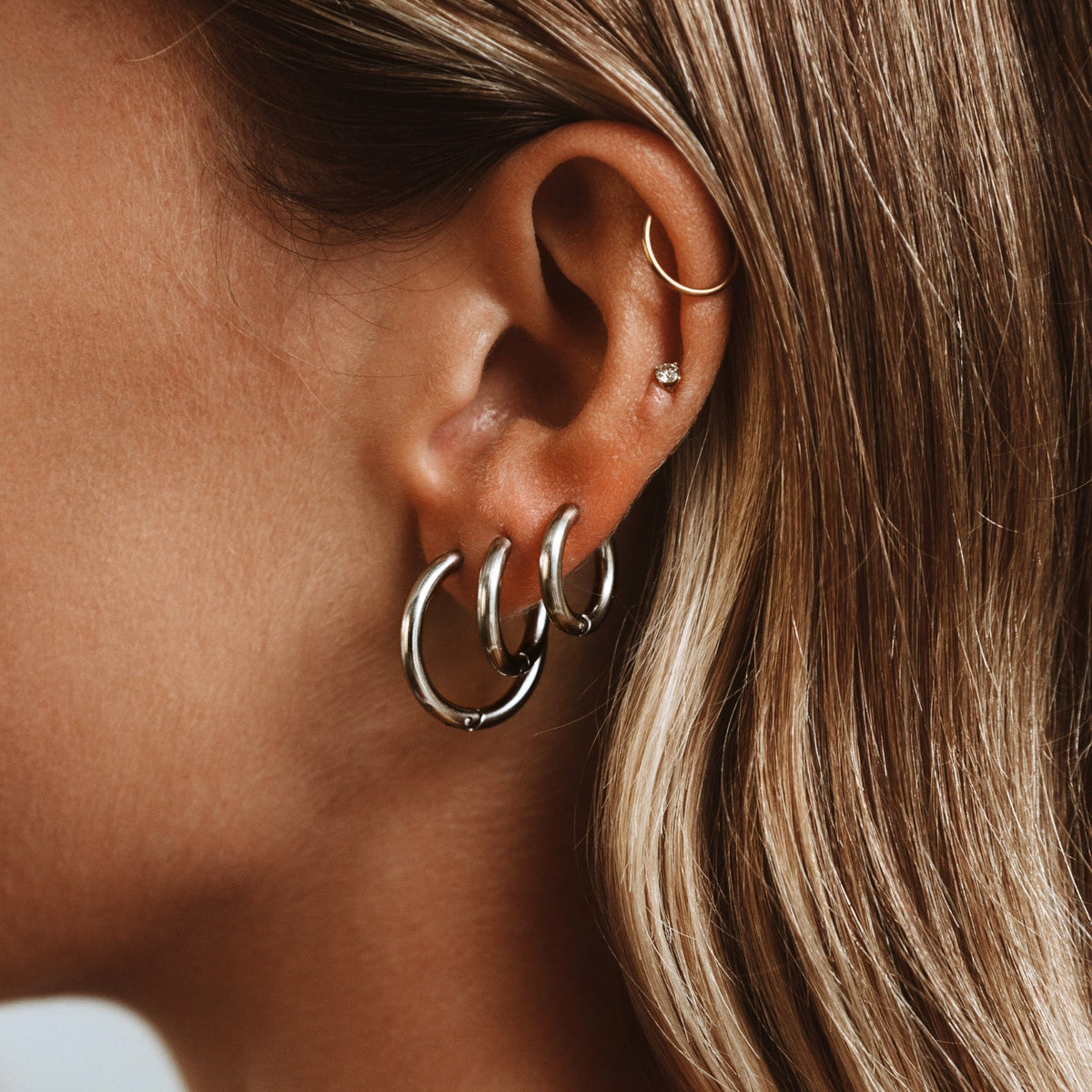 Bruce & Co Classic Plain Hoop Earrings, 14–21 mm
