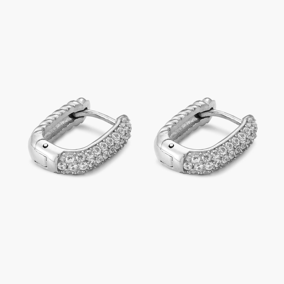 Bruce & Co Glacier – Clear Zircon Oval Huggie Earrings