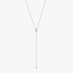 Bruce & Co White Cubic Zirconia Y Lariat Necklace, Steel