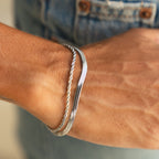 Bruce & Co Ios – Herringbone and Rope Layered Bracelet