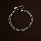 Bruce & Co Triple Layered Chain Bracelet, Stainless Steel