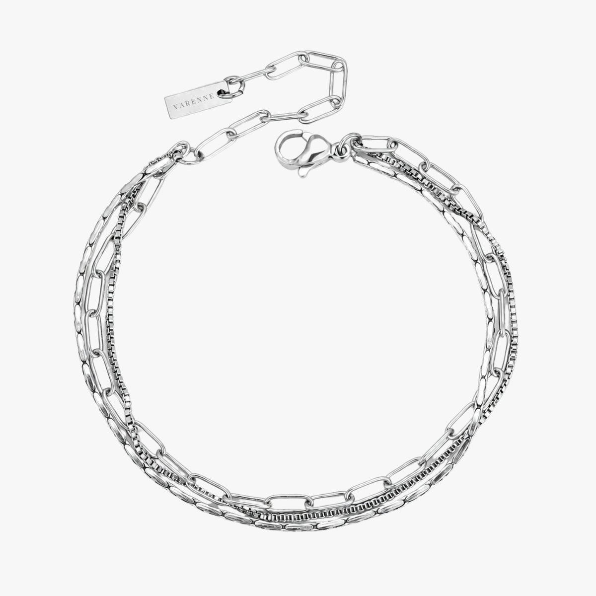 Bruce & Co Triple Layered Chain Bracelet, Stainless Steel