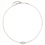 Bruce & Co Lune – Mother-of-Pearl Pendant Necklace, Stainless Steel