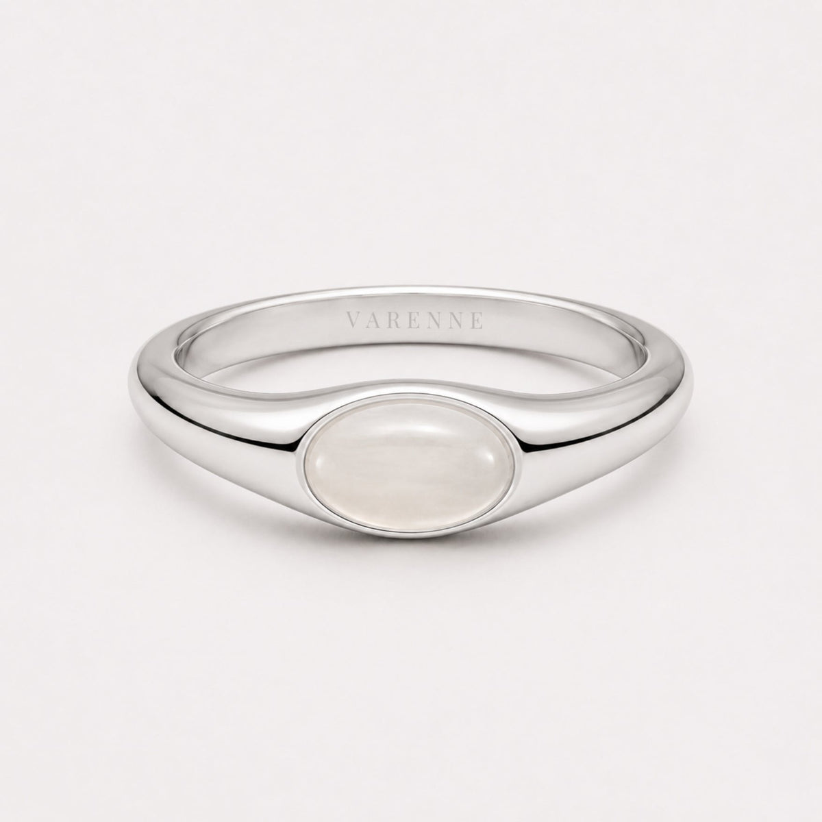 Bruce & Co Oval Moonstone Ring, Stainless Steel