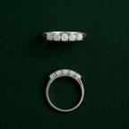 Bruce & Co Opal Row Band Ring, Stainless Steel