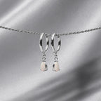 Bruce & Co Opal Teardrop Huggie Hoop Earrings, Steel