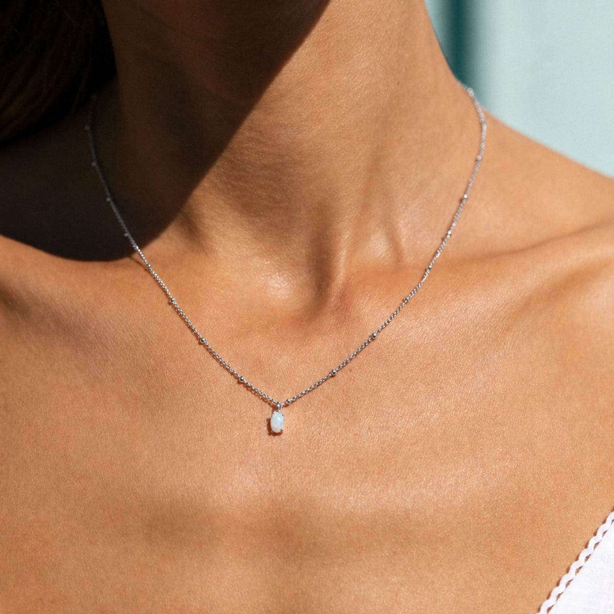 Bruce & Co Oval Simulated Opal Pendant Necklace, 45 cm