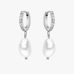Bruce & Co Freshwater Pearl Drop Hoop Earrings, 13 mm