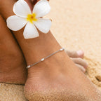Bruce & Co Freshwater Pearl Station Anklet, 3 mm Pearls