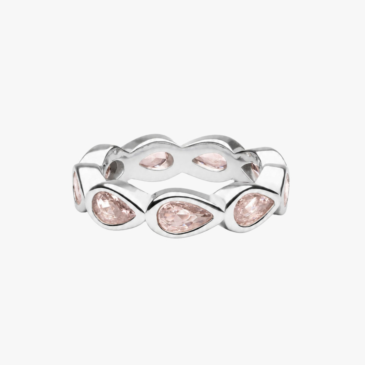 Bruce & Co Peony – Pink Zircon Teardrop Eternity Ring