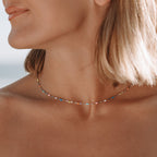 Bruce & Co Rainbow Enamel Choker Necklace, 39 cm