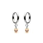 Bruce & Co Oval Rose-Tone Stone Drop Hoop Earrings