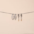 Bruce & Co Oval Rose-Tone Stone Drop Hoop Earrings