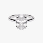 Bruce & Co Oval Zircon Solitaire Ring, Stainless Steel