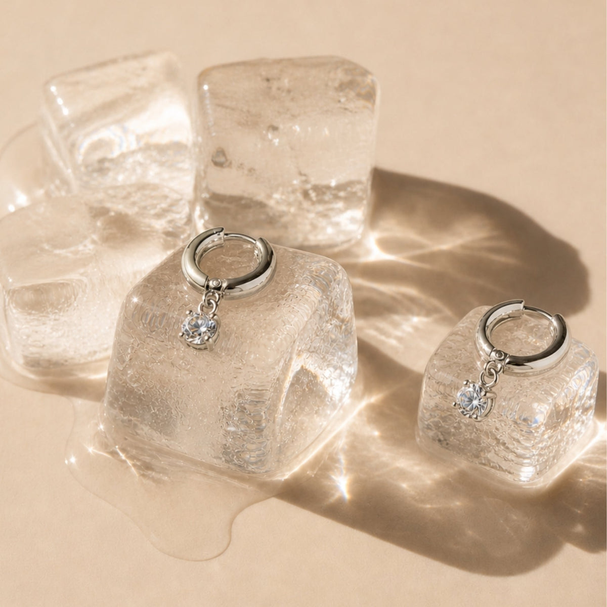 Bruce & Co Zircon Drop Hoop Earrings, 8 mm
