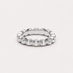 Bruce & Co Beaded Zircon Eternity Band Ring, Stainless Steel