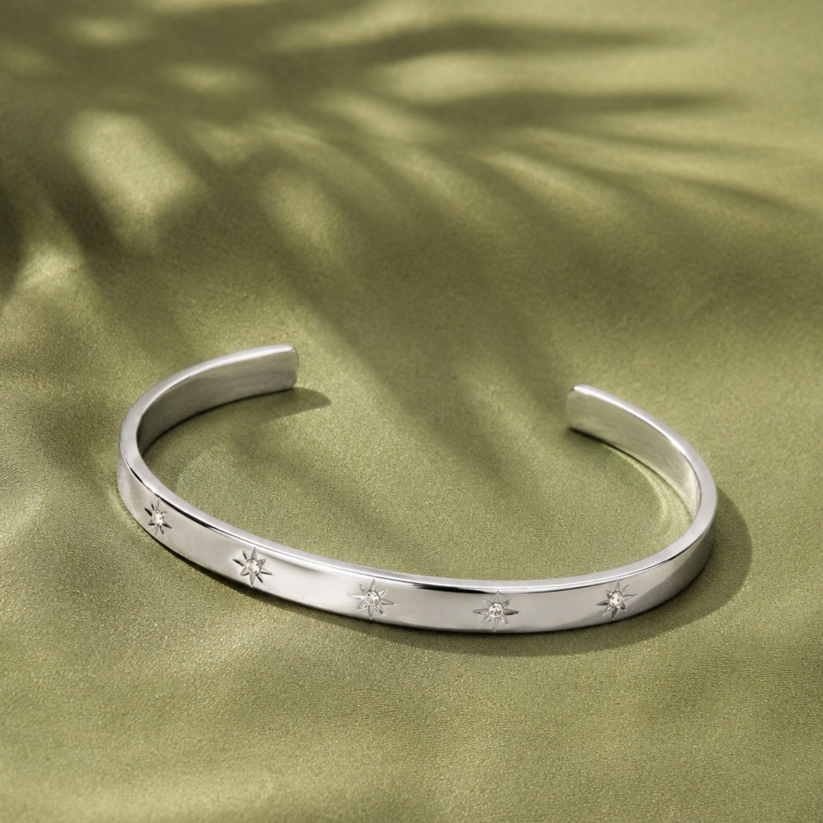 Bruce & Co Starlight – Starburst Zircon Cuff Bracelet