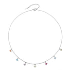 Bruce & Co Multicolor Zircon Flower Charm Necklace