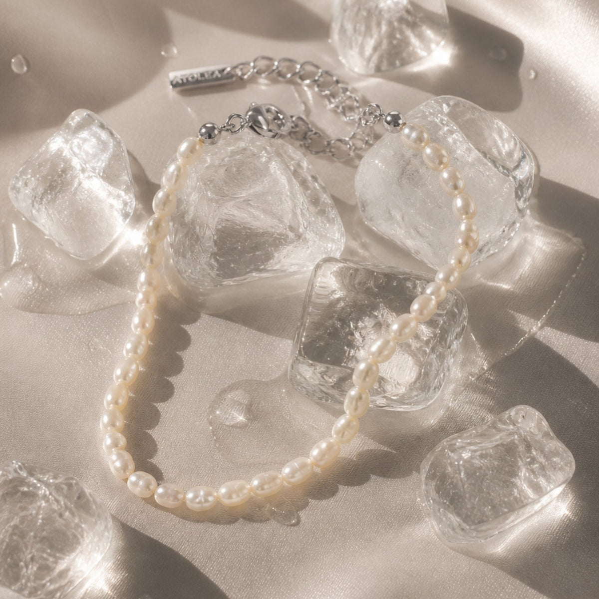 Bruce & Co Freshwater Pearl Bracelet, 16–20 cm, Steel