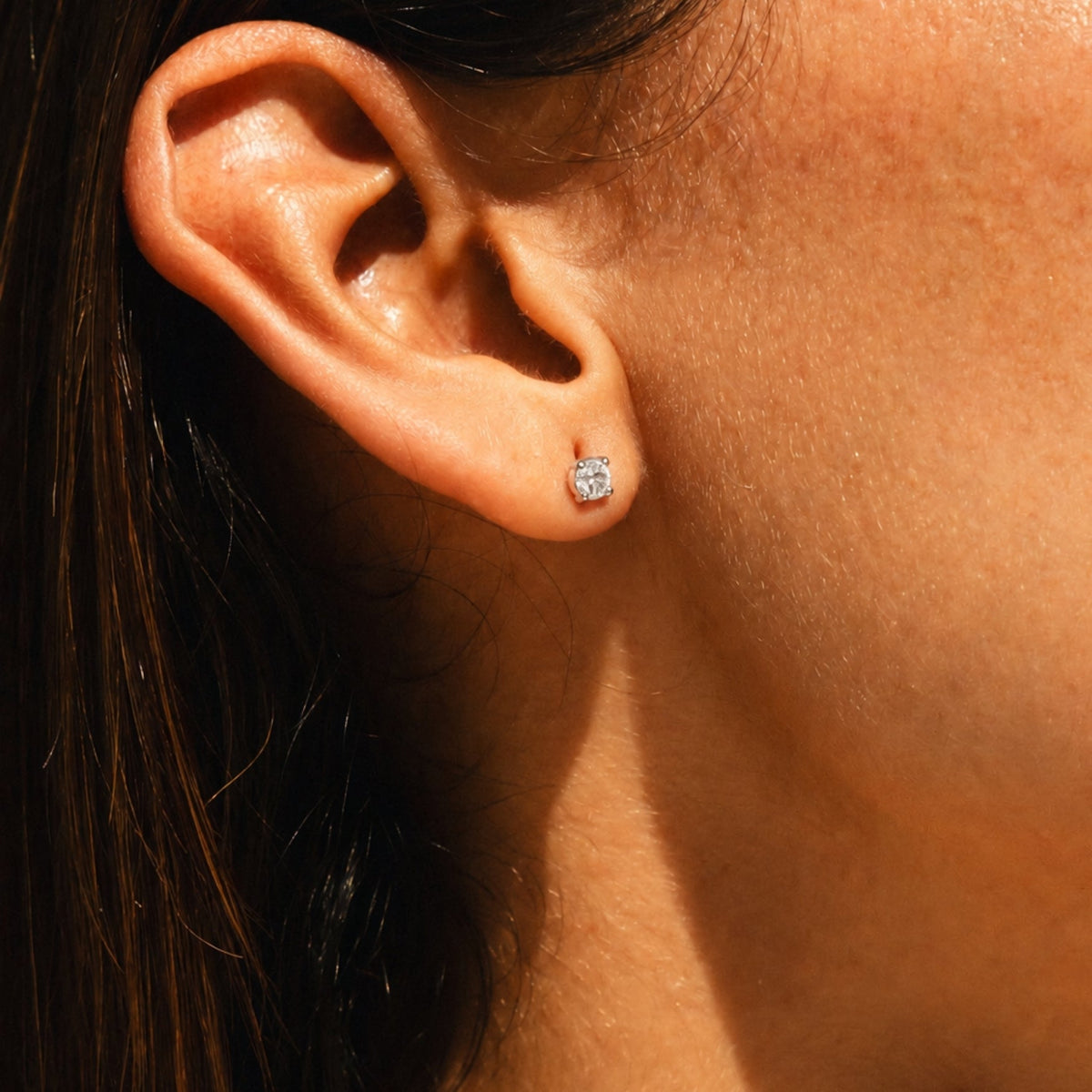 Bruce & Co Round Zircon Stud Earrings, 3.2 mm