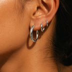 Bruce & Co Classic Thick Hoop Earrings, 14–36 mm, Steel