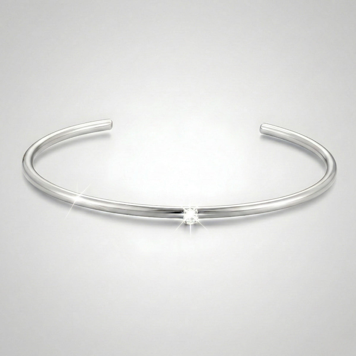 Bruce & Co Solar – White Zircon Open Cuff Bracelet