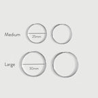 Bruce & Co Thin Hoop Earrings, 25 or 30 mm