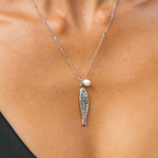 Fish and Freshwater Pearl Pendant Necklace