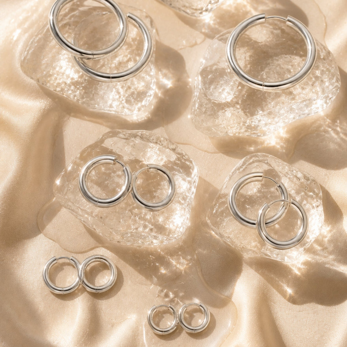 Bruce & Co Classic Thick Hoop Earrings, 14–36 mm, Steel