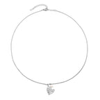 Bruce & Co Valentine – Textured Heart and Pearl Necklace