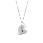 Bruce & Co Valentine – Textured Heart and Pearl Necklace