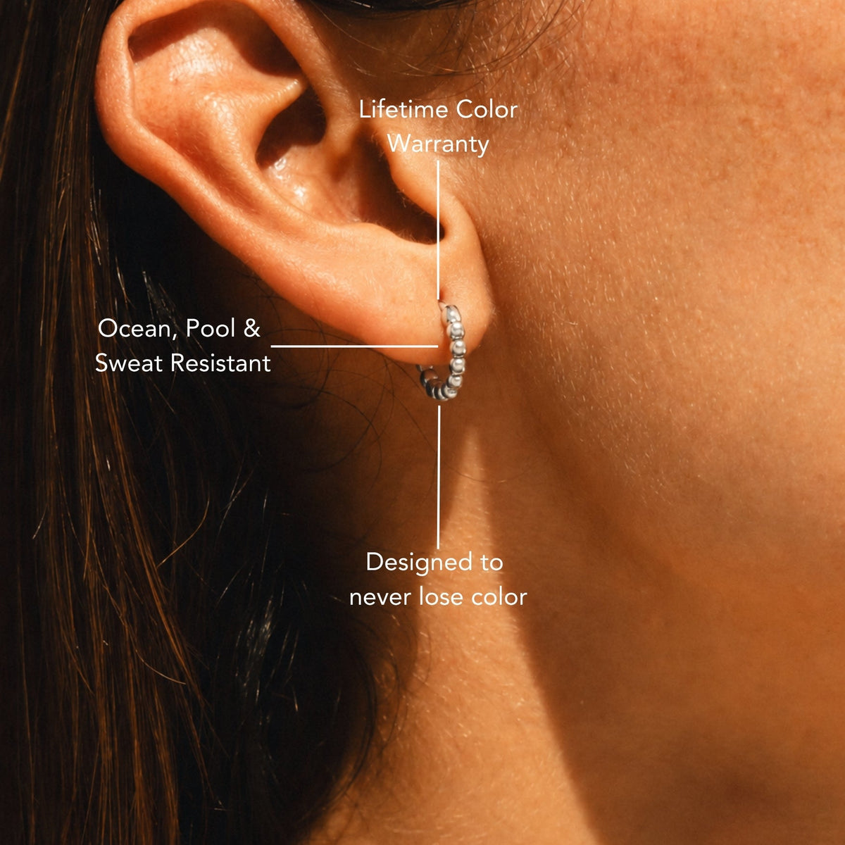 Bruce & Co Beaded Edge Hoop Earrings, 9 mm