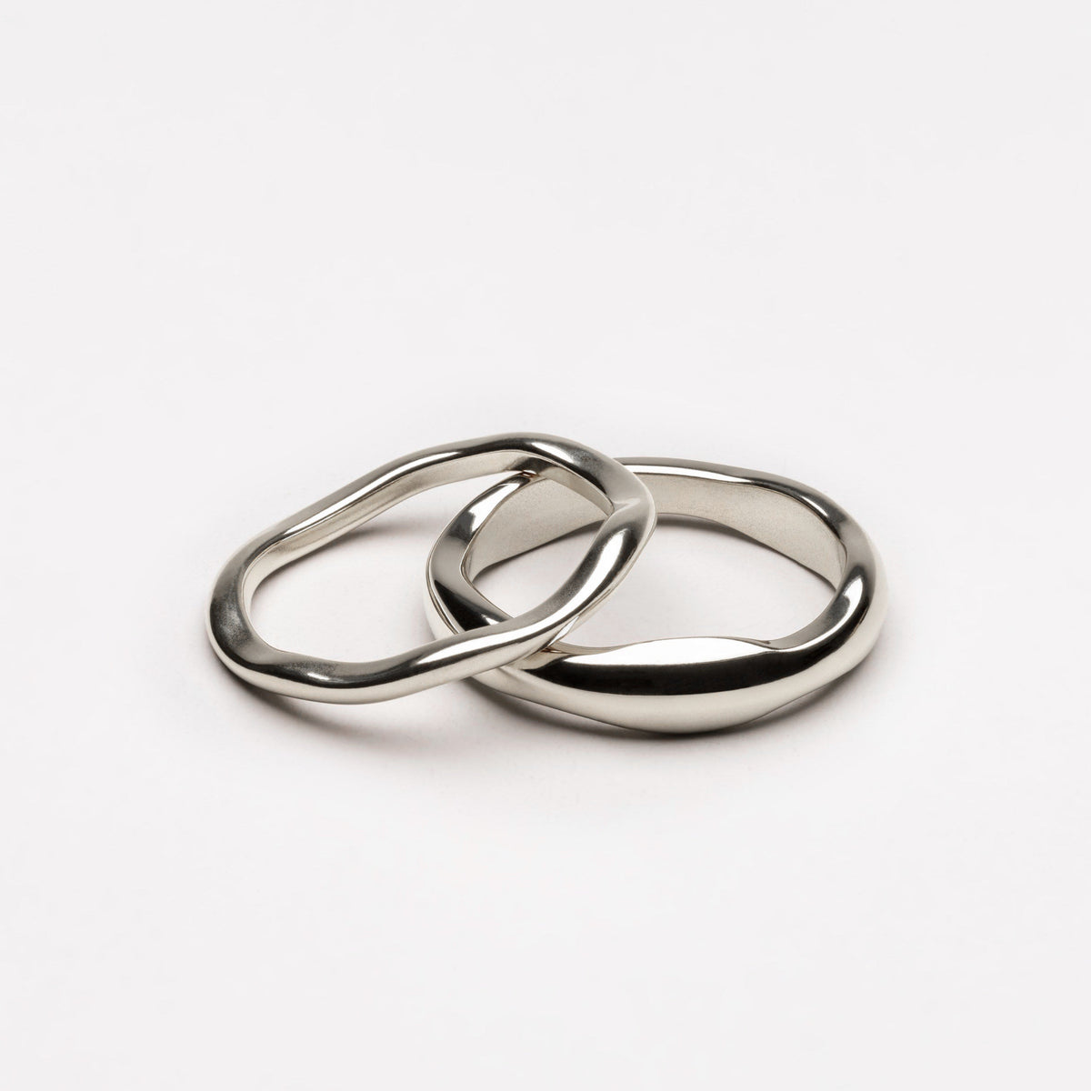 Bruce & Co Gemini – Two Sculpted Stacking Rings Set