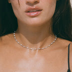 Bruce & Co White Enamel Bead Choker, 39–44 cm