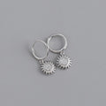 Bruce & Co Helios – Sunburst Zirconia Hoop Earrings, 925 Silver