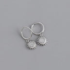 Bruce & Co Helios – Sunburst Zirconia Hoop Earrings, 925 Silver