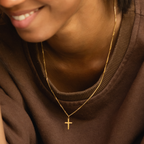 Bruce & Co Small Cross Beaded Chain Necklace, 45 cm
