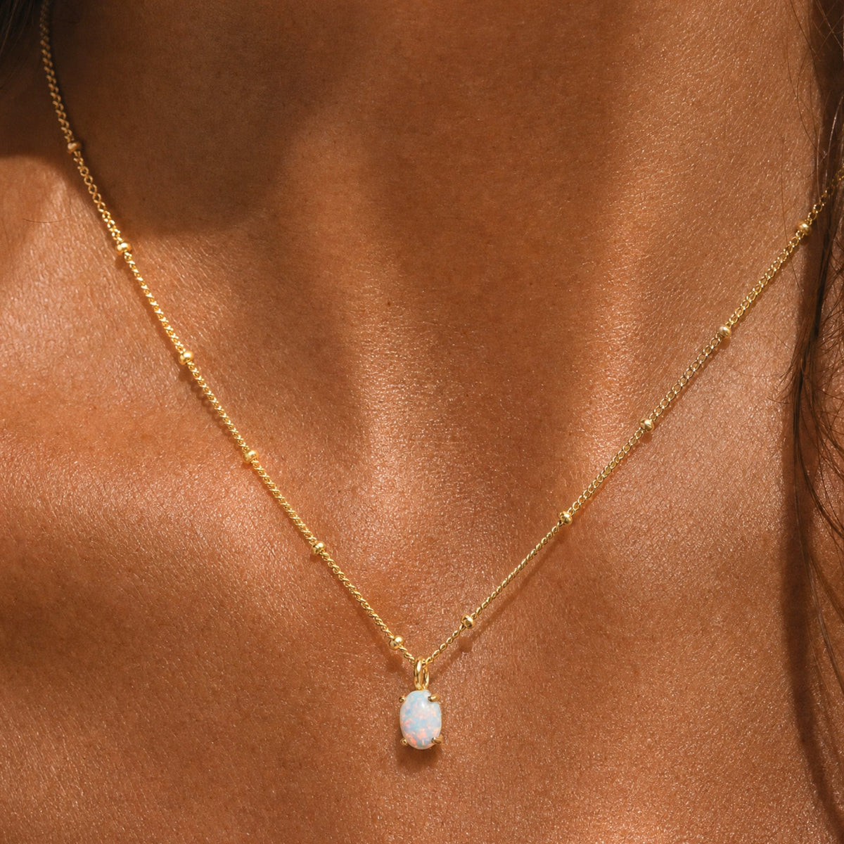 Bruce & Co Oval Simulated Opal Pendant Necklace, 45 cm