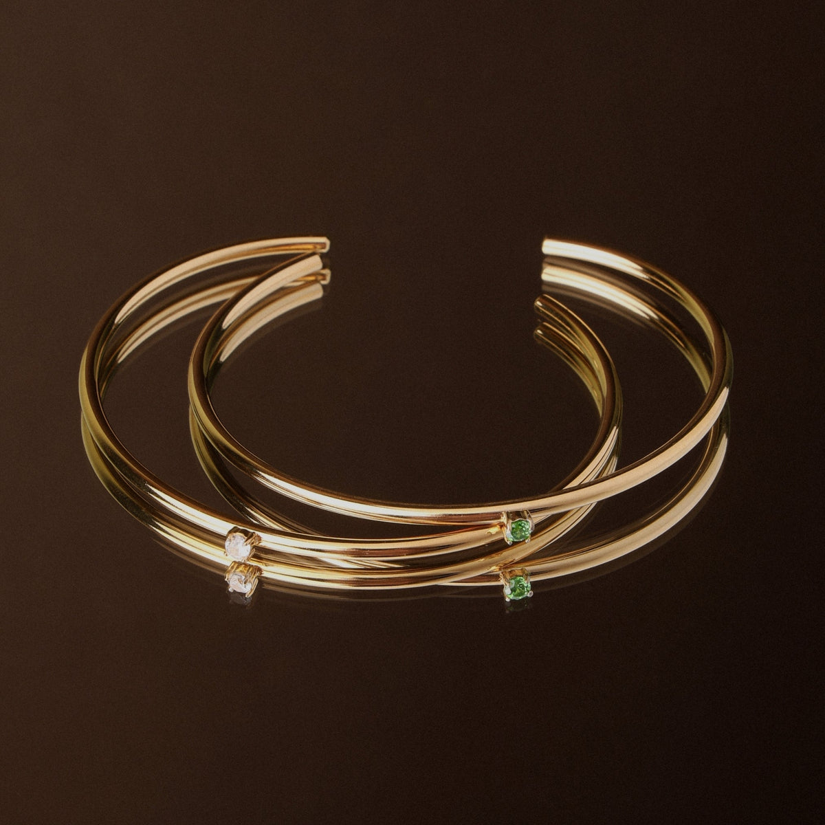 Bruce & Co Solar – White Zircon Open Cuff Bracelet