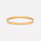 Bruce & Co Wavy Bangle Bracelet, 18K Gold PVD Stainless Steel
