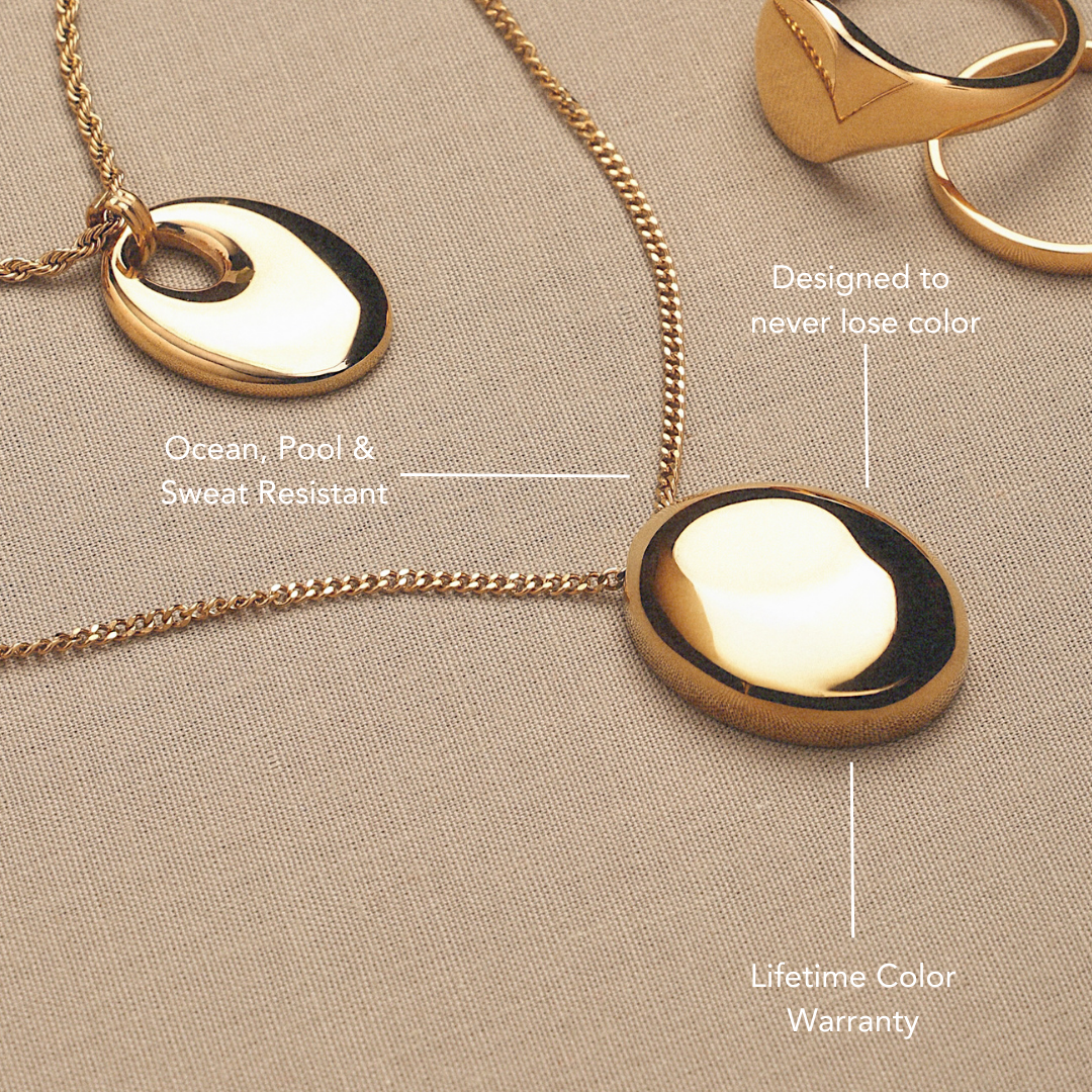 Bruce & Co Polished Pebble Pendant Necklace, Steel