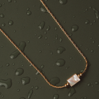 Bruce & Co Lune – Mother-of-Pearl Pendant Necklace, Stainless Steel