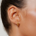 Bruce & Co Snake Zircon Huggie Hoop Earrings, Steel
