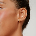 Bruce & Co Snake Zircon Huggie Hoop Earrings, Steel