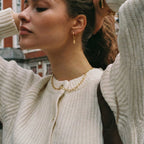 Bruce & Co Oval Rose-Tone Stone Drop Hoop Earrings