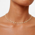 Bruce & Co Solea – White Zircon Oval Link Necklace