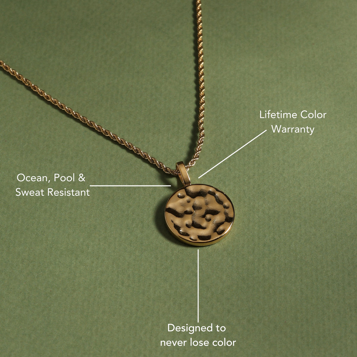 Bruce & Co Sorella – Hammered Disc Pendant Necklace