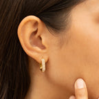 Bruce & Co Glacier – Clear Zircon Oval Huggie Earrings